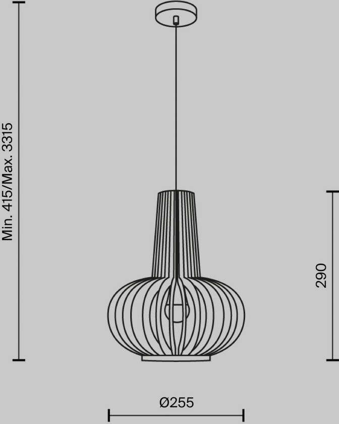 Roots hengelampe, Ø 25 cm, høyde 29 cm, beige, tre