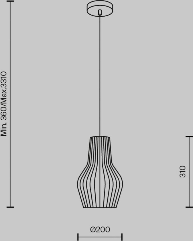 Roots hengelampe, Ø 20 cm, høyde 31 cm, beige, tre