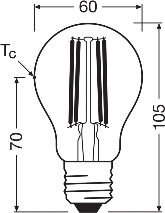 OSRAM LED-filamentpære Filament E27 2,2W 4000K dimbar