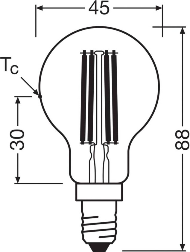 OSRAM LED-filamentpære E14 2,2W 4000K 470lm