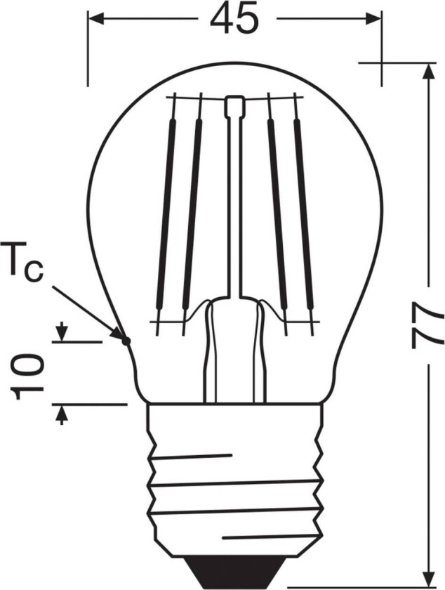 OSRAM LED-filamentpære dråpe E27 1,2W filament 2700K 255lm