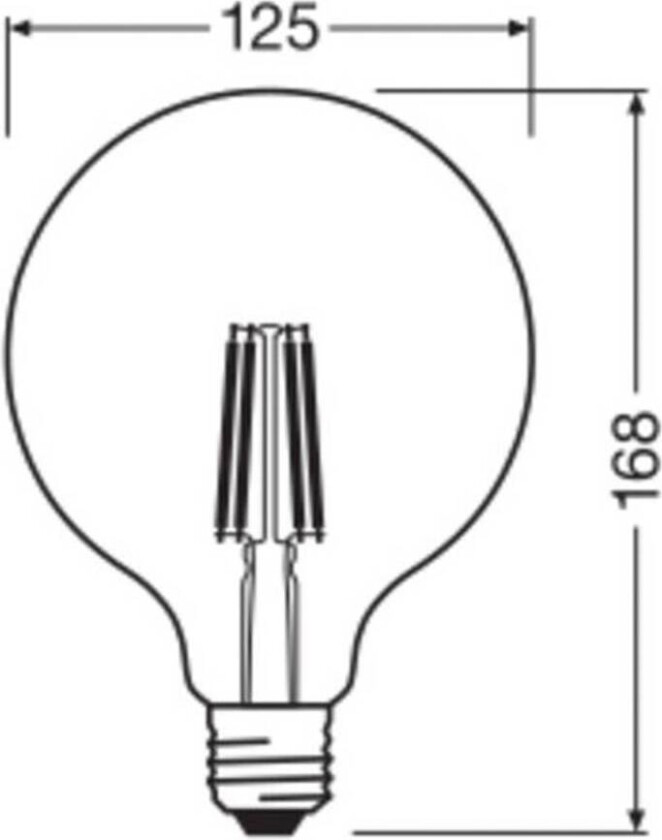 OSRAM LED-filamentpære Globe G125 E27 7,2W Filament 4,000K