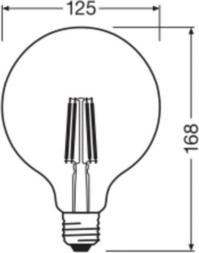 OSRAM LED-filamentpære Globe G125 E27 7,2W Filament 2,700K