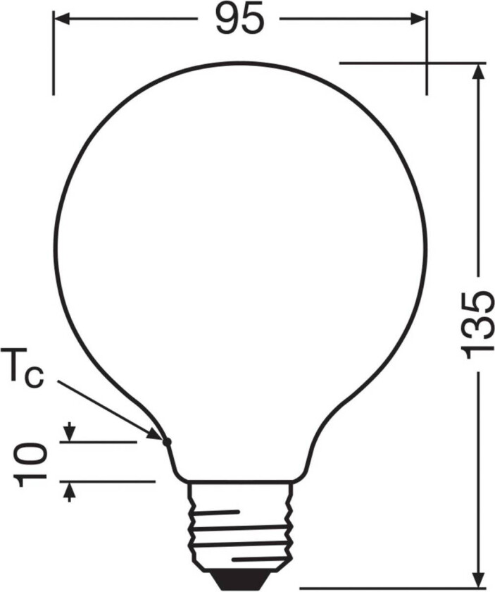 OSRAM LED-pære Globe G95 E27 3,8W matt 4,000K