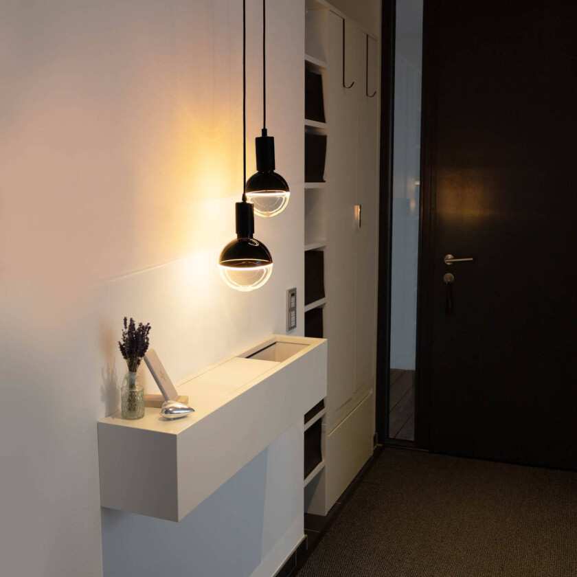 LED-Globe Illusion E27 G125 klar/svart 5W 1900K dimbar