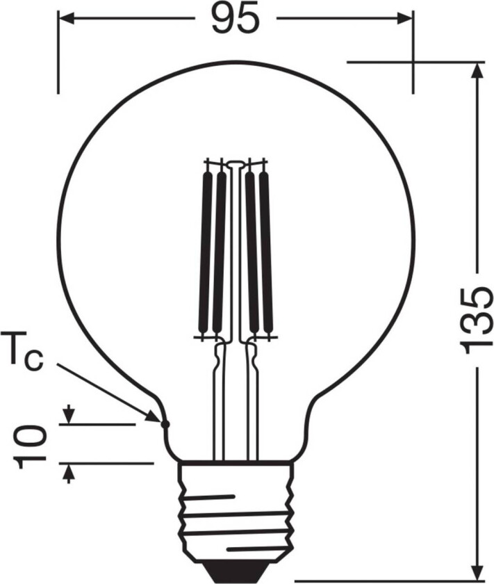 OSRAM LED-filamentpære Globe G95 E27 3,8W Filament 4,000K