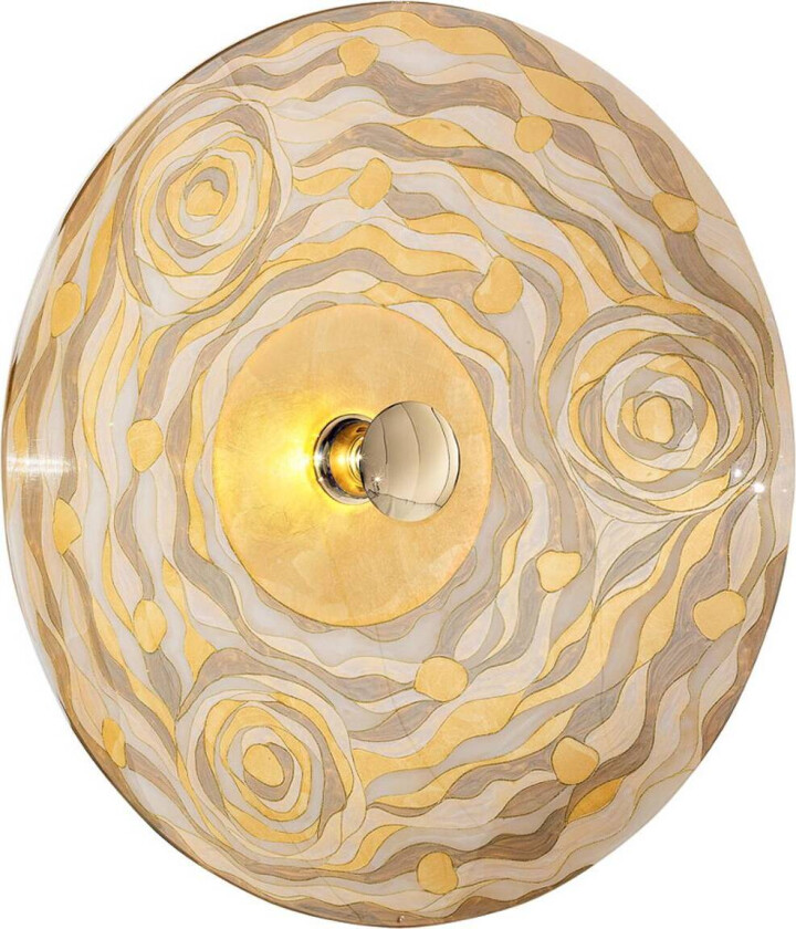 Kolarz Luna vegglampe, kremfarget, Ø 62 cm, glass/metall