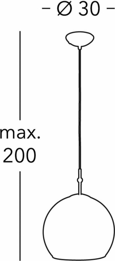 hengelampe Luna, Ø 30 cm, fargerik, metall/glass