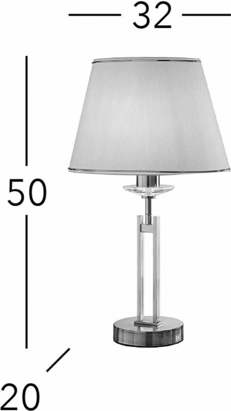 Imperial bordlampe, høyde 50 cm, messingfarget