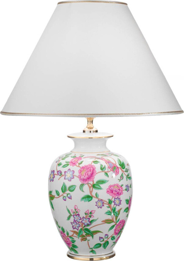 Kolarz Giardino Flora bordlampe, høyde 55 cm, hvit/farget