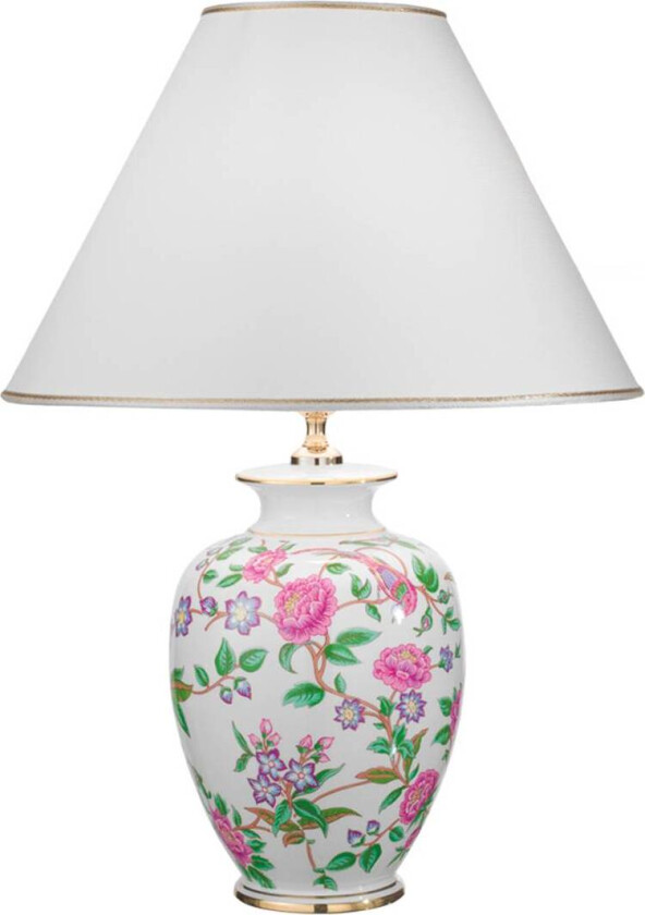 Kolarz Giardino Flora bordlampe, høyde 43 cm, hvit/farget