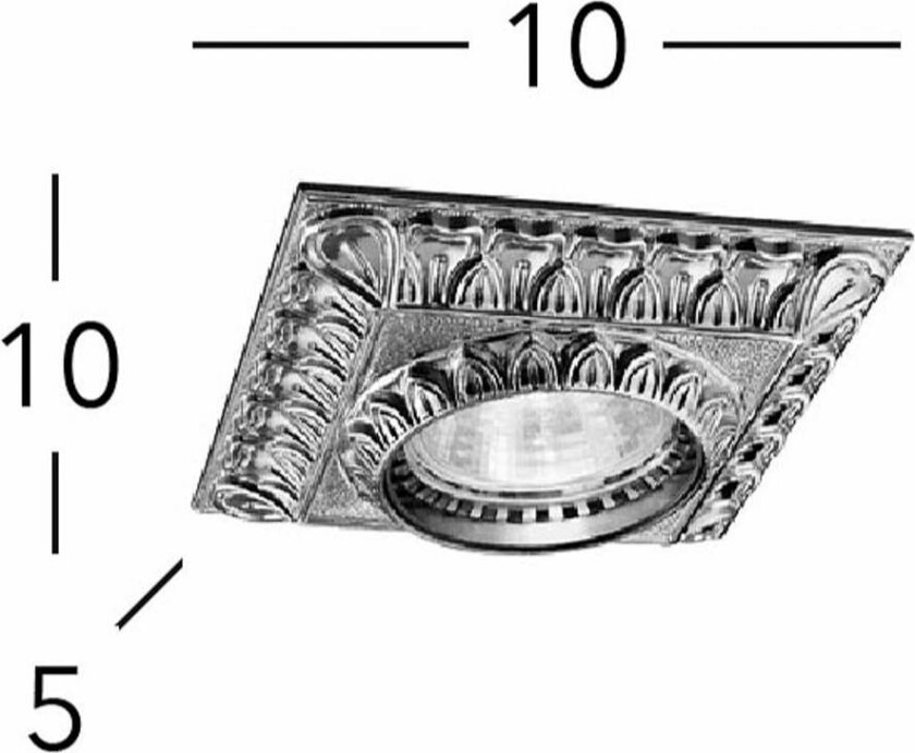 downlight Milady, antikk messingfarge, lengde 10 cm