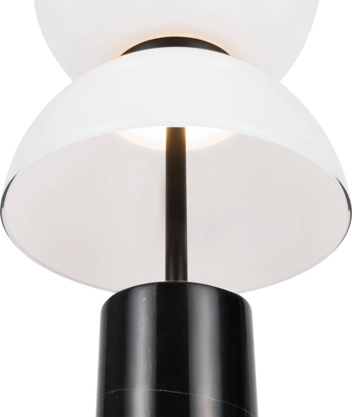 LED-bordlampe Kyoto, svart, høyde 46 cm, marmor