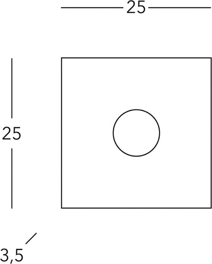 Kolarz Kvadratisk taklampe, hvit, lengde 25 cm, metall