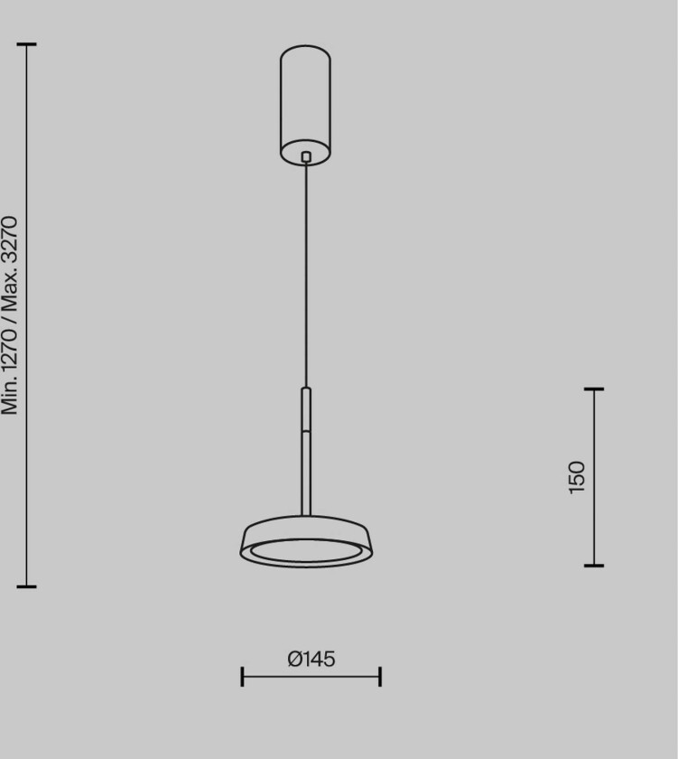LED-hengelampe El, Ø 15,3 cm, hvit, aluminium