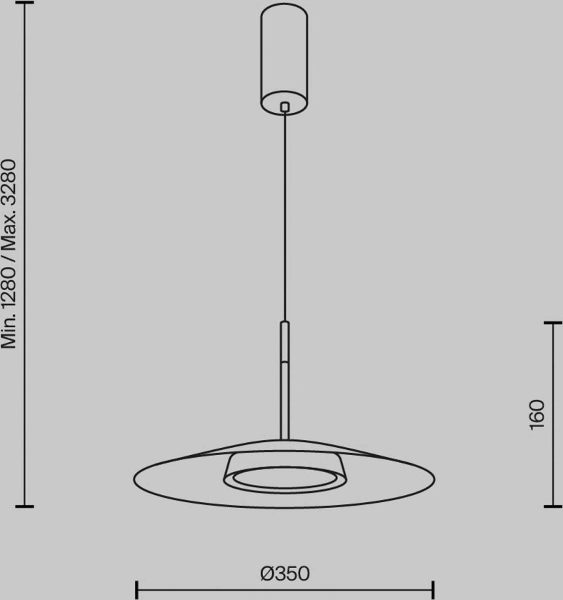 LED-hengelampe El, Ø 35 cm, svart, aluminium