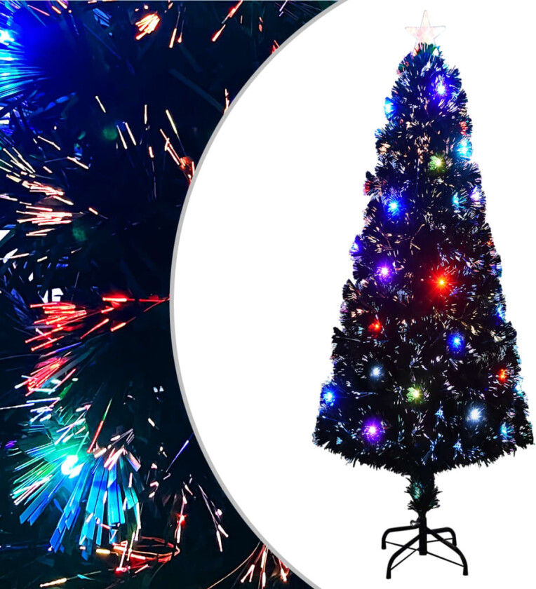 Forhåndsbelyst juletre med stativ 240 cm fiberoptikk
