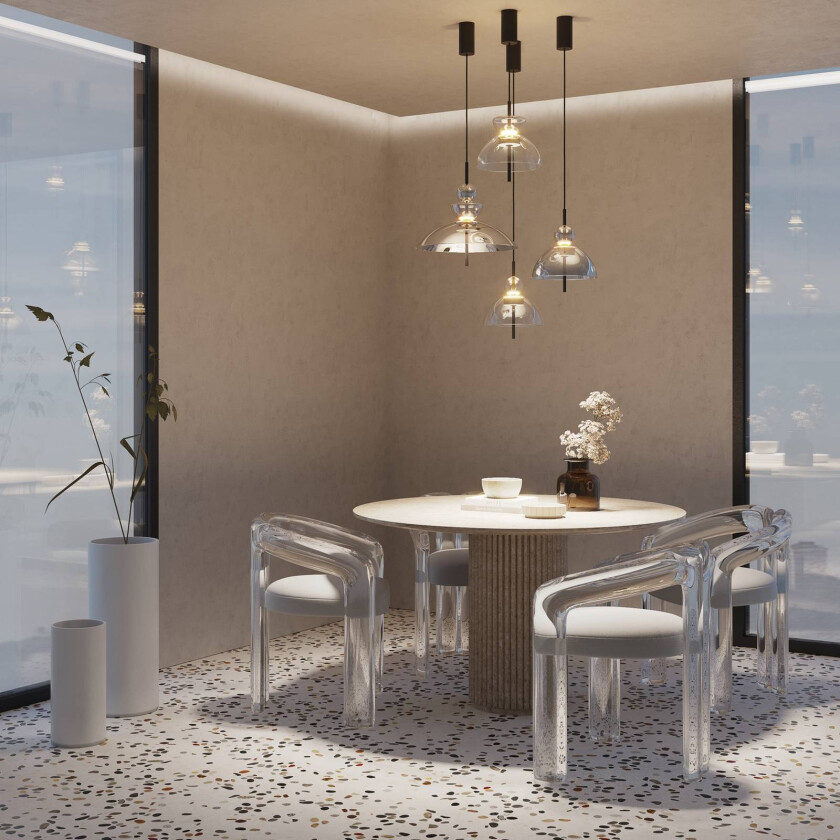 Bangkok, sfærisk form, røykgrå, Ø 25 cm, glass