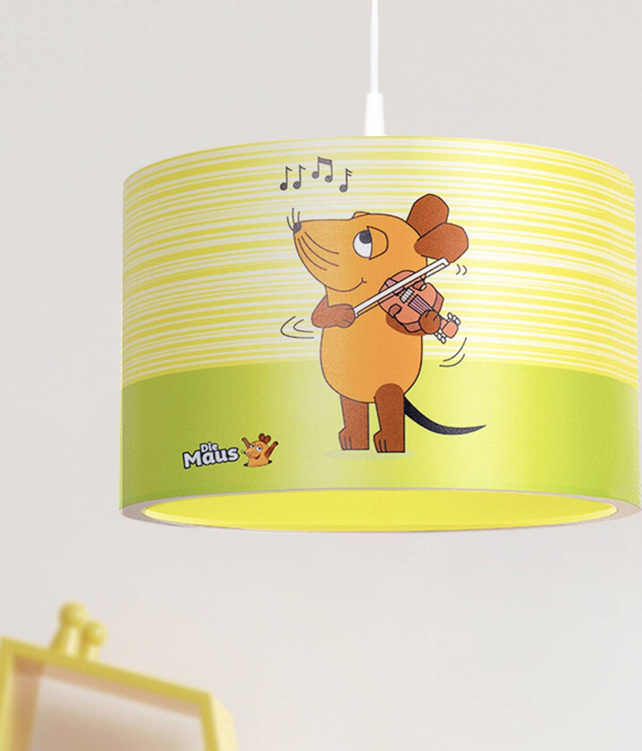 Hengelampe 25/40 mouse, gul, E27, 1 lyskilde, plast