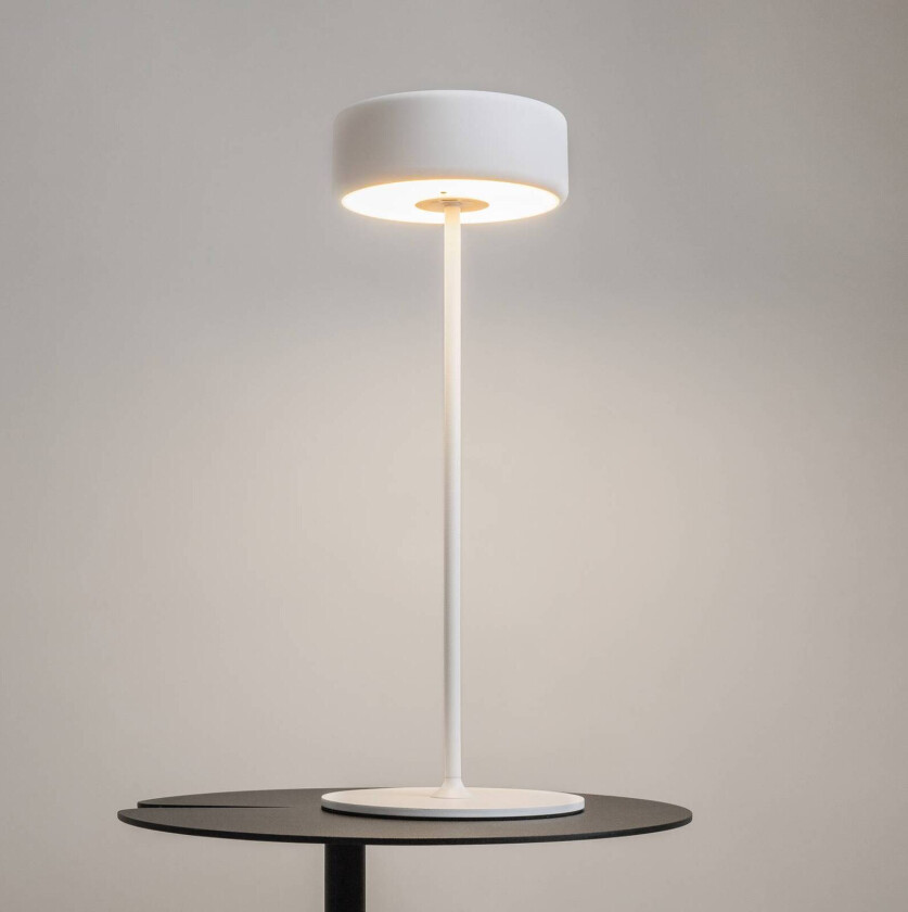 oppladbar LED-bordlampe AI Collaboration, aluminium, hvit