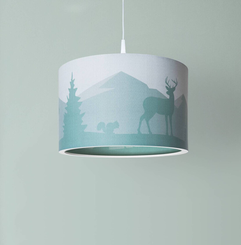 Hengelampe 25/40 Scandi Forest, Ø 40 cm, grønn, 1 lyskilde