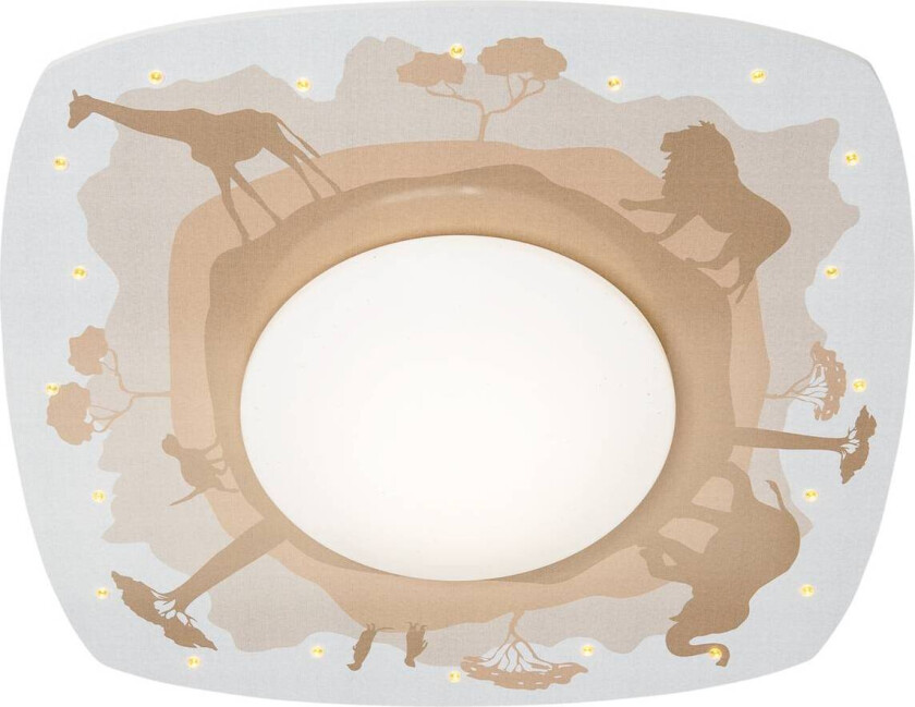 Scandi Savanne taklampe, oransje, 58 cm, tre