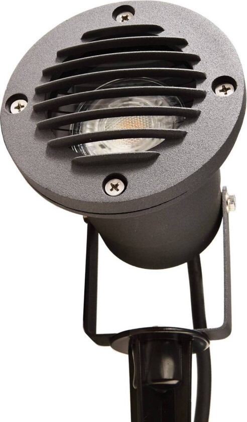 Spot med jordspyd, Ø 10 cm, svart, svingbar, IP65