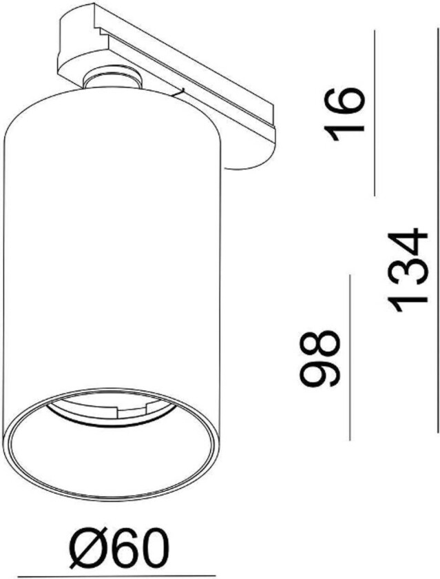 3-fase skinne Can, sølv, aluminium, GU10, svingbar montering