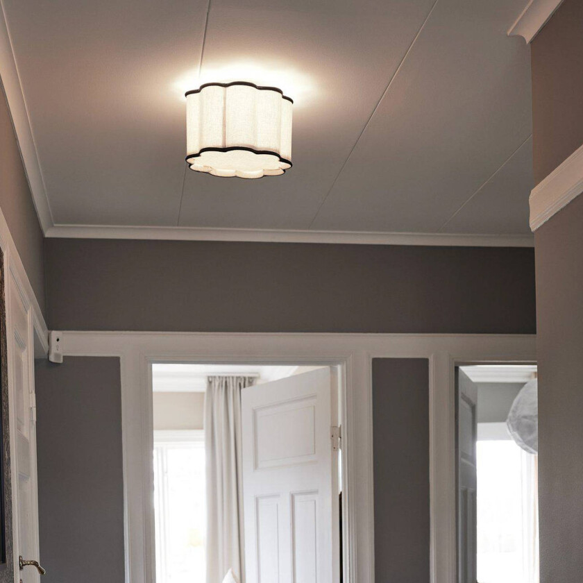 taklampe Judy, bomullstekstil, naturbeige Ø 35 cm