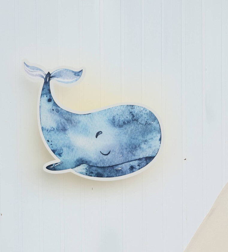 LED-vegglampe Paul Pottwal med støpsel, blå, dimbar