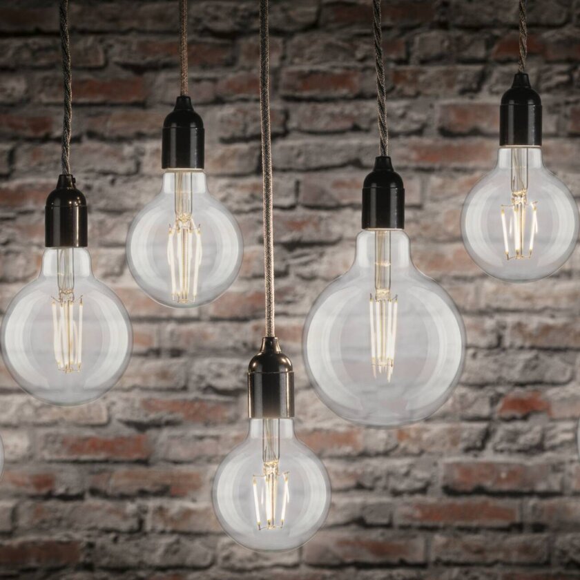 LED-filamentpære G80 E27 4,8 W klar 4 000 K