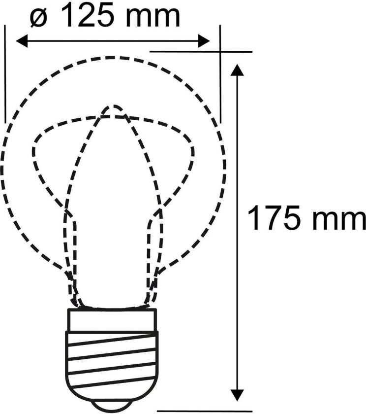 LED-filamentpære G125 E27 9 W klar 2 700 K