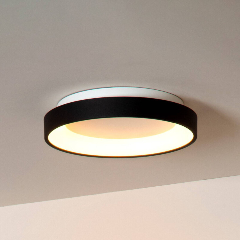 Vidal taklampe, svart, Ø 28 cm, dimbar, akryl