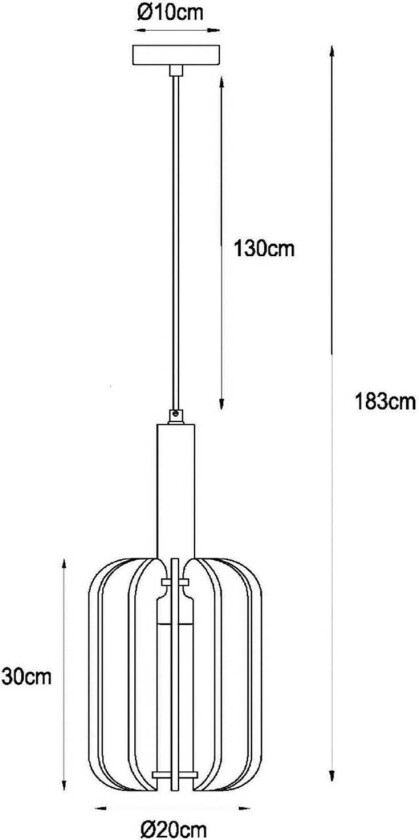Rafal hengelampe, Ø 20 cm, filt, grå, 1 lyskilde