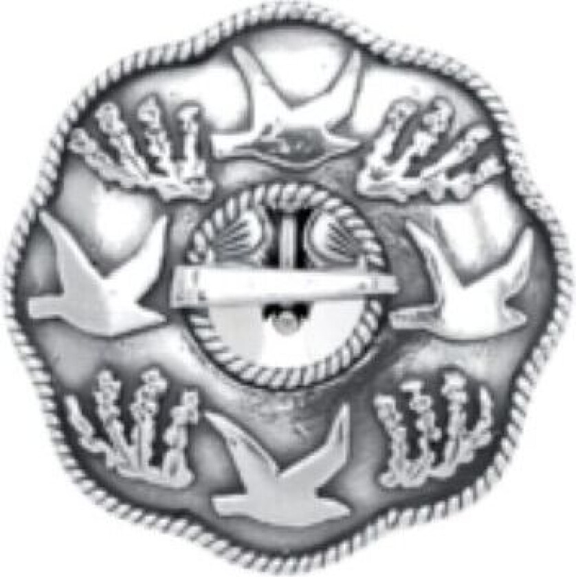 Brosje Kystsølv liten i 830 oksidert sølv