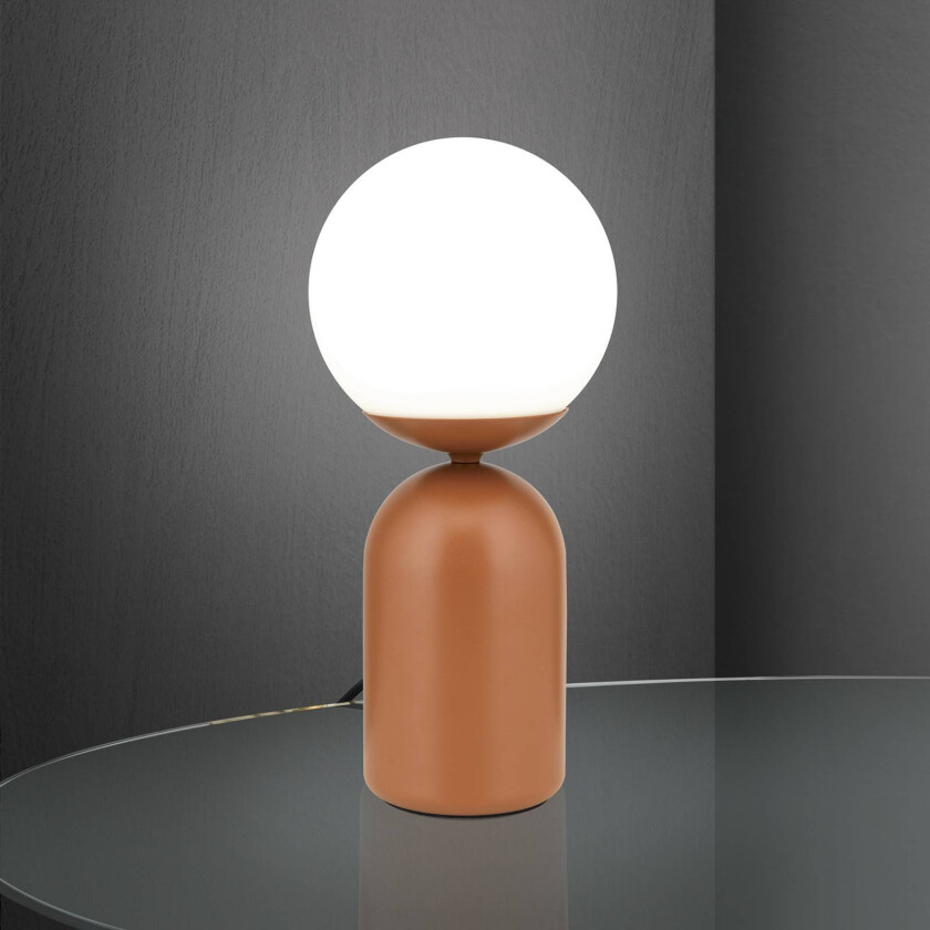 Stanley bordlampe, korallrød, høyde 32 cm, keramikk/glass