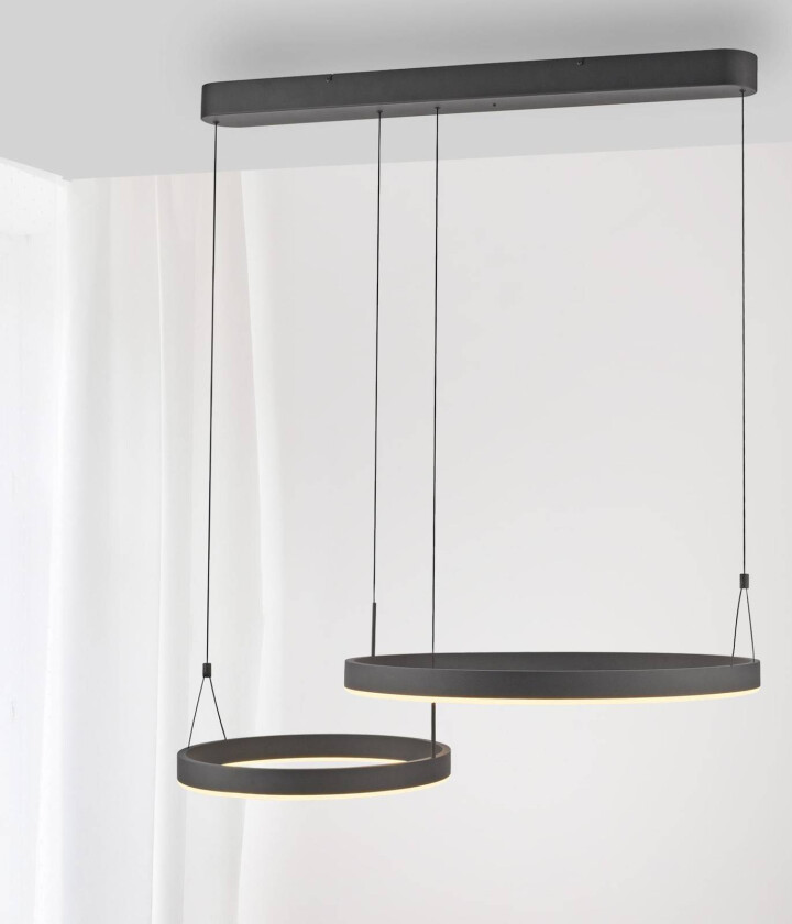 Paul Neuhaus Esko LED-pendellampe, svart, lengde 90 cm