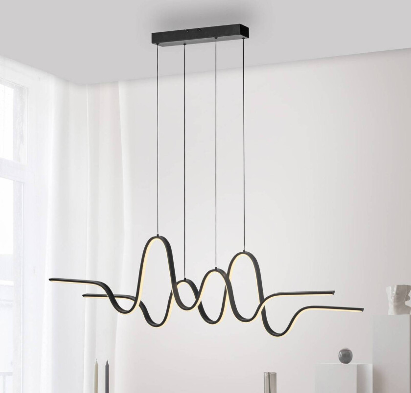 Paul Neuhaus Altitude LED-pendellampe, svart, lengde 125 cm