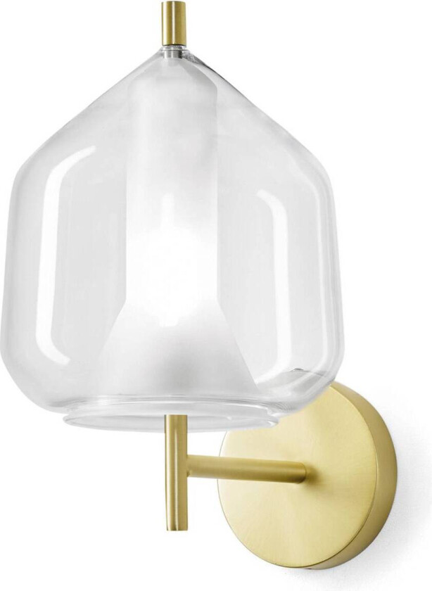 Vegglampe X-Ray, Ø 17 cm, klar/gullfarget, glass