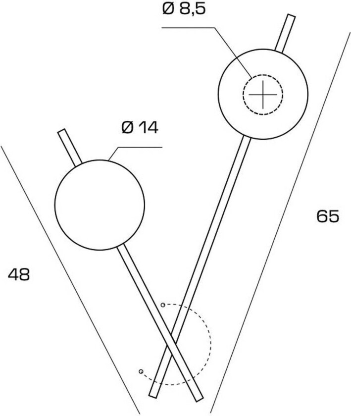 Vegglampe Mikado, cipria/transparent, 2 lyskilder, glass