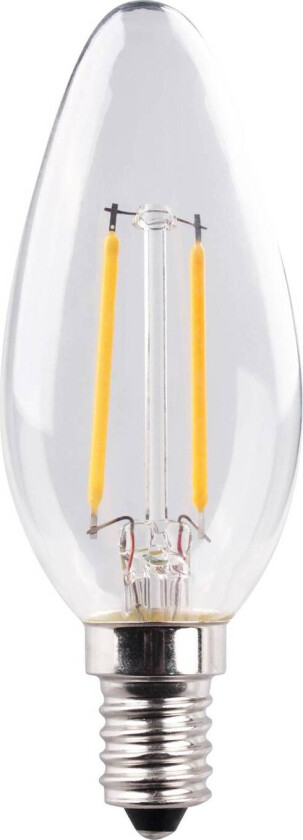 LED stearinlys E14 2,2 W glødetråd 2 700 K klar 2 stk