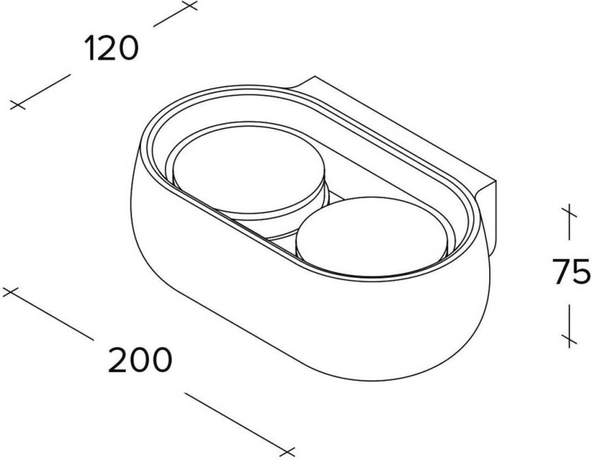 Mysia vegglampe, 2 lyskilder, hvit, 20 cm bred, gips, GX53