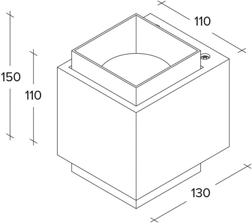 Syme vegglampe, hvit/svart kantet, 11 cm, gips, GX53