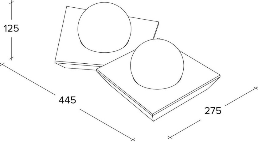 Cicladi taklampe, 2 lyskilder, 44,5 cm, hvit, gips, GX53