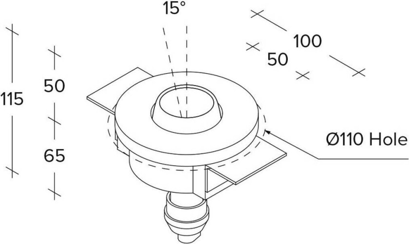 Innfelt spot Lelanto, svart, gips, Ø 10 cm, GU10