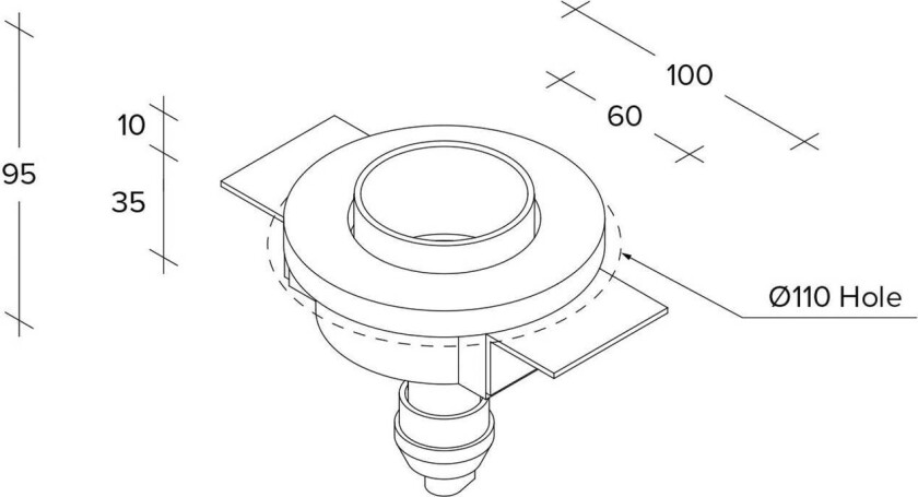 Innfelt spot Thessaly, gull, gips, Ø 10 cm, GU10