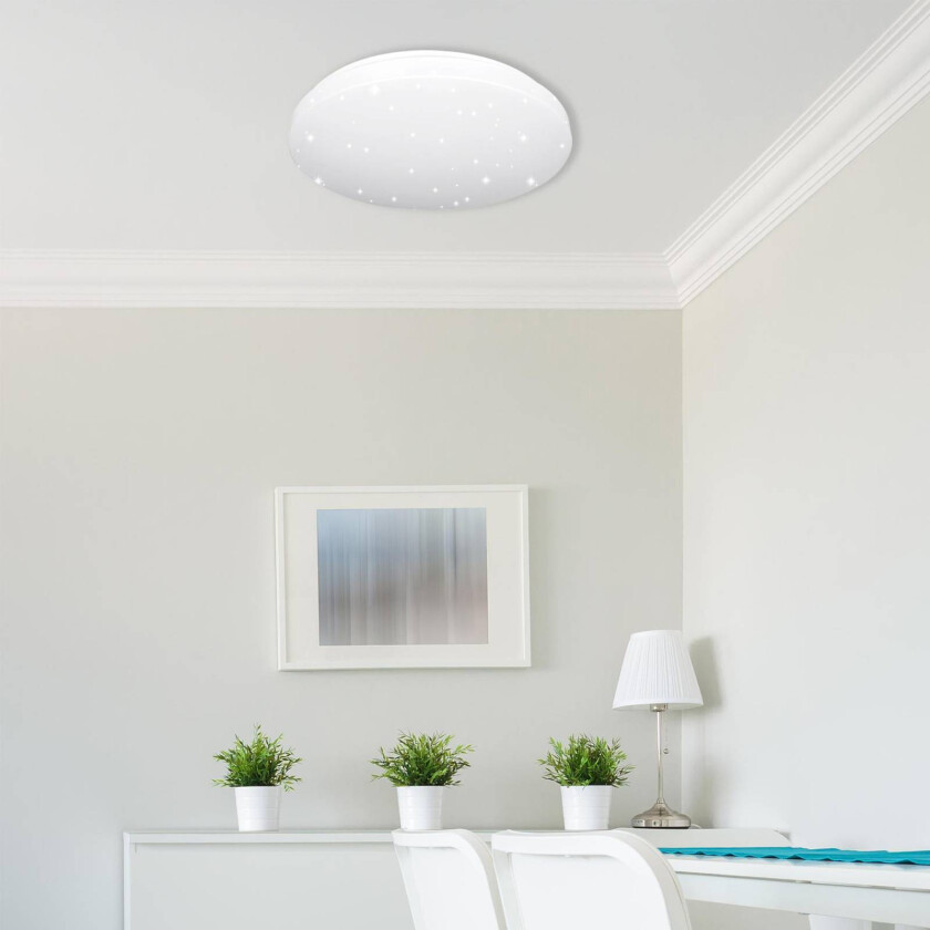 Reva Star taklampe, Ø 50 cm, hvit, plast