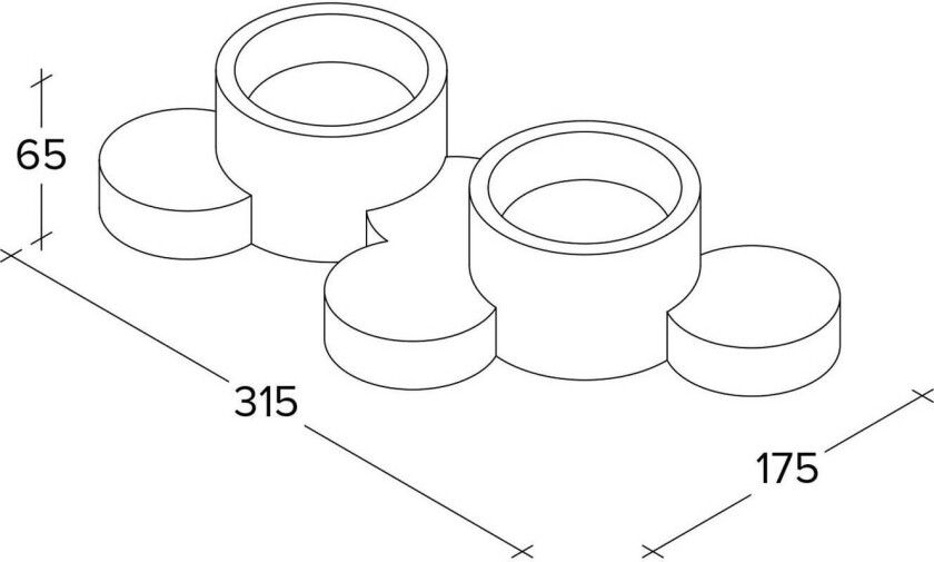 Chio taklampe, hvit, gips, 2 lyskilder, 31,5 cm lang, GX53