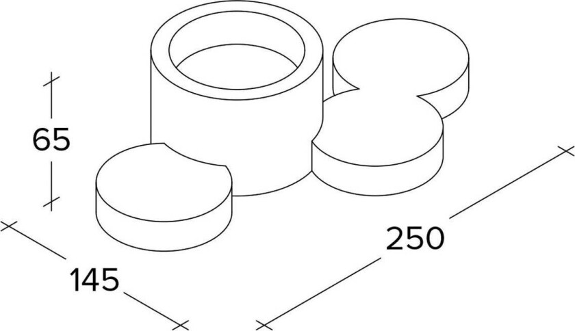 Chio taklampe, hvit, gips, 25 cm lang, GX53