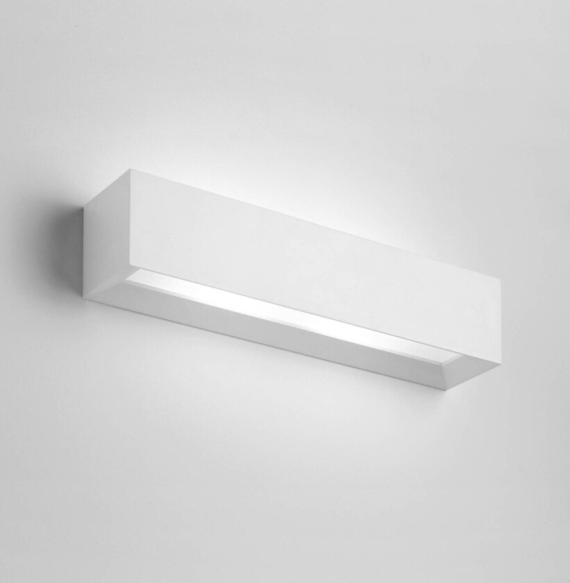 Hermione vegglampe, 35 cm bred, hvit, gips, G9